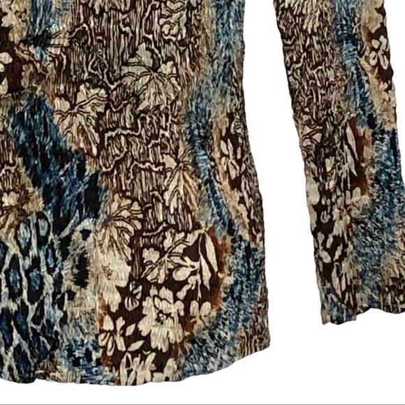 Vintage Alberto Makali Y2K Abstract Crinkle Scoop Neck Blouse Size Small - Picture 14 of 15